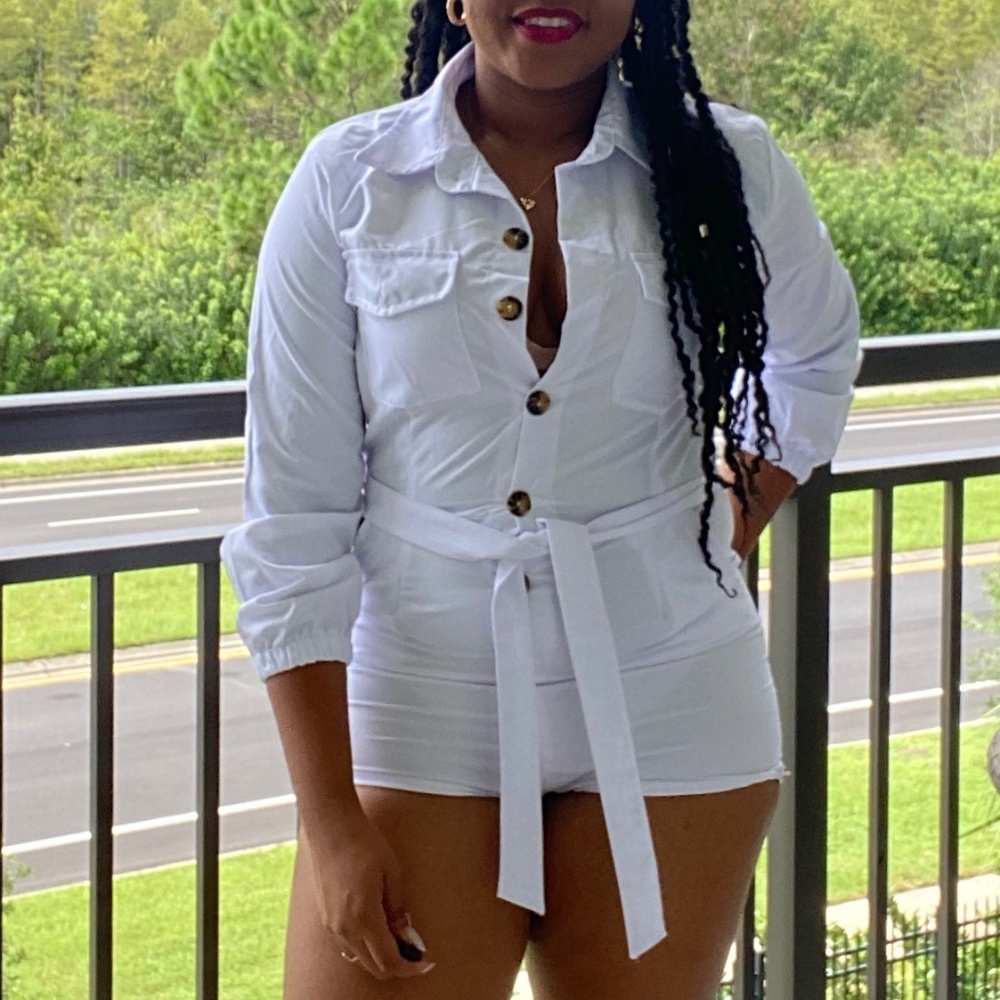 White Rose Romper